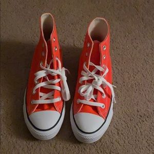 Brand new Bright Red/Coral Hightop Converse